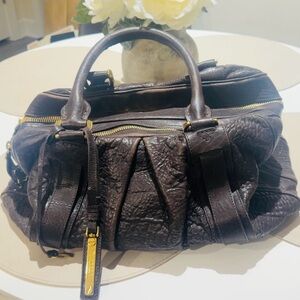 Burberry Dark Brown Leather Tote